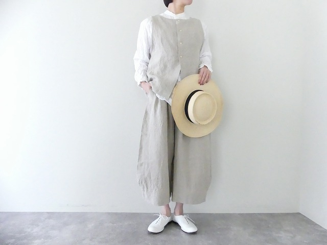 NARU リネン裾タックコクーンパンツの商品画像1