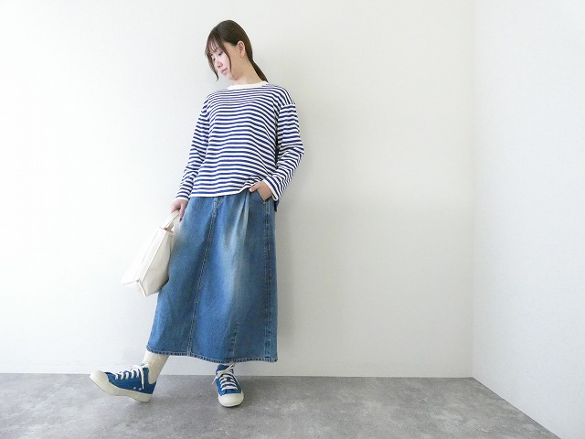 mao made(マオメイド) やわらかコットンしましま&みずたまパターンミックスプルオーバーの商品画像2