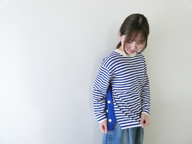 mao made(マオメイド) やわらかコットンしましま&みずたまパターンミックスプルオーバーの商品画像3