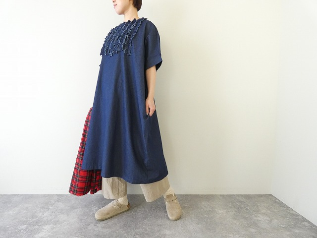 mao made(マオメイド) ライトオンスデニムフリルワイドワンピースの商品画像1