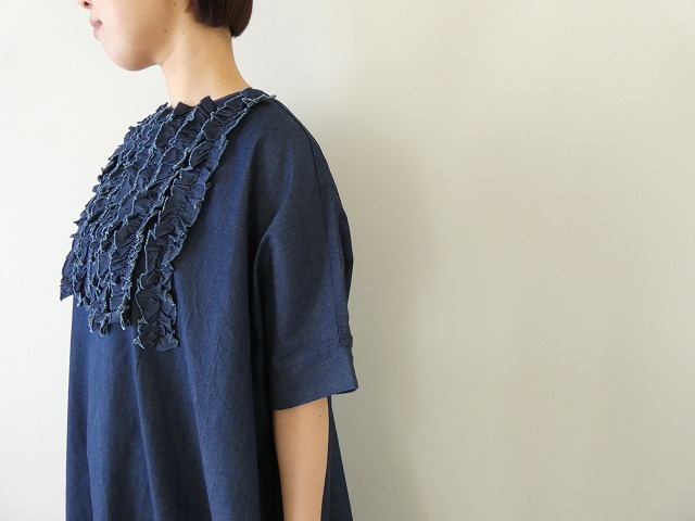 mao made(マオメイド) ライトオンスデニムフリルワイドワンピースの商品画像3