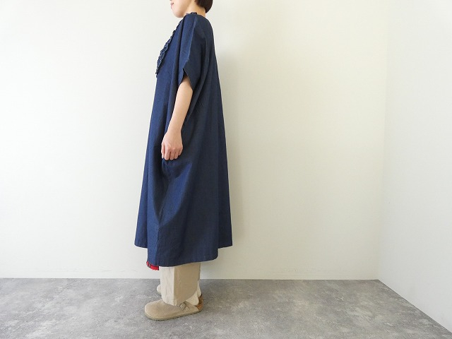 mao made(マオメイド) ライトオンスデニムフリルワイドワンピースの商品画像8