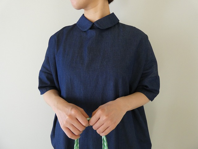 mao made(マオメイド) ライトオンスデニム2WAYラウンドカラー5分袖ワンピースの商品画像11