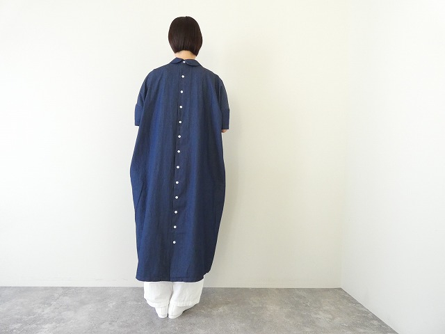 mao made(マオメイド) ライトオンスデニム2WAYラウンドカラー5分袖ワンピースの商品画像14