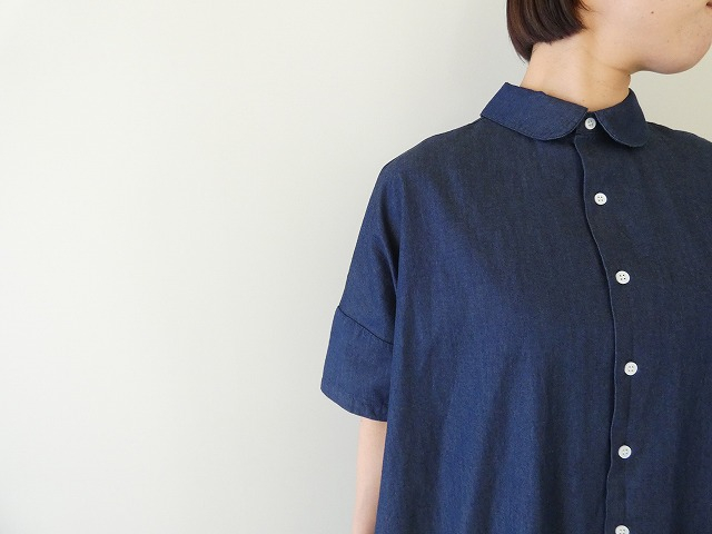 mao made(マオメイド) ライトオンスデニム2WAYラウンドカラー5分袖ワンピースの商品画像2