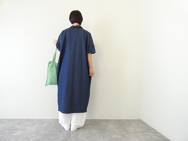 mao made(マオメイド) ライトオンスデニム2WAYラウンドカラー5分袖ワンピースの商品画像7