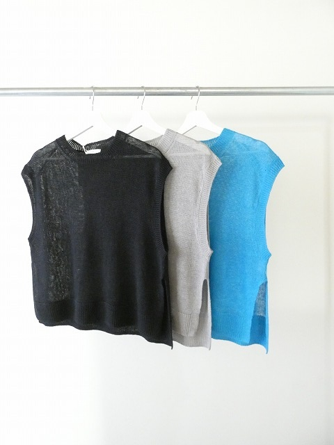 prit(プリット) リネン7G天竺編みクルーネックベストの商品画像2