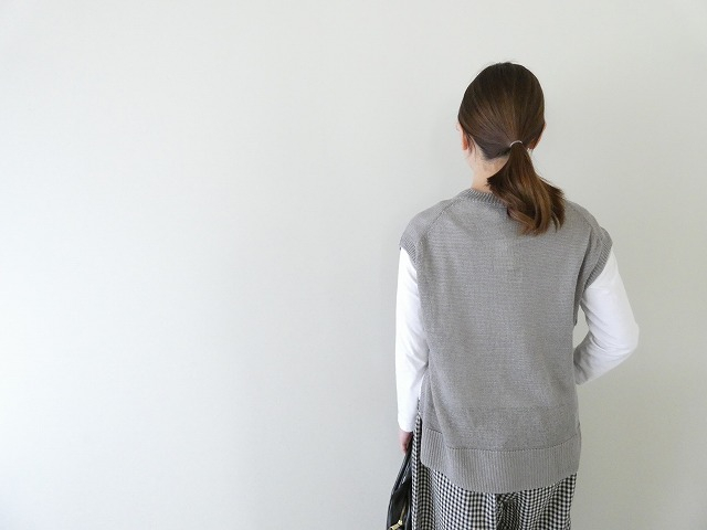 prit(プリット) リネン7G天竺編みクルーネックベストの商品画像8