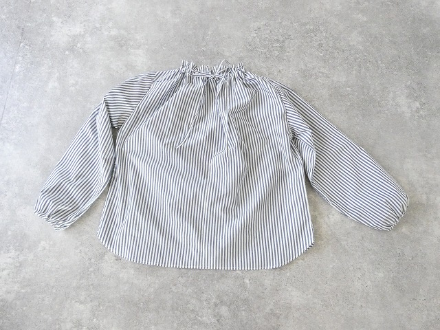 SSC 先染めタイプライターストライプ衿リボン通し長袖ブラウスの商品画像11