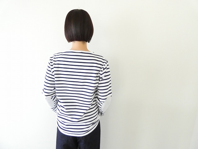 SAINT JAMES(セントジェームス) ひじパッチボーダーカットソー ウェッソン NEIGE/MARINE/GRIS CLAIR　13JC OUES.COUD.Uの商品画像1