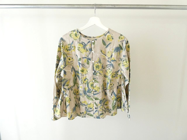 ina(イナ) 綿麻シーチングプリントギャザー2WAYブラウスの商品画像10
