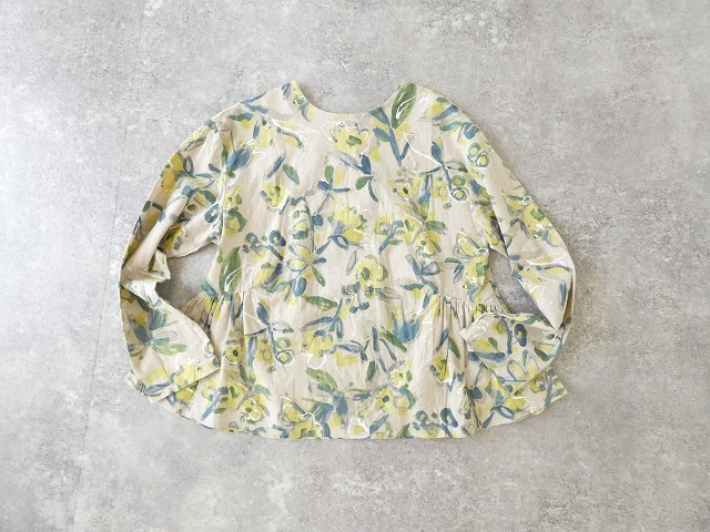 ina(イナ) 綿麻シーチングプリントギャザー2WAYブラウスの商品画像3