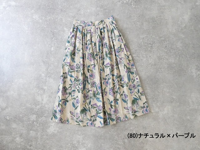 ina(イナ) 綿麻シーチングプリントタックスカートの商品画像28