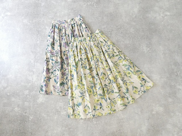 ina(イナ) 綿麻シーチングプリントタックスカートの商品画像3