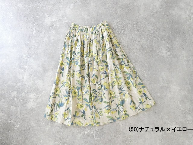 ina(イナ) 綿麻シーチングプリントタックスカートの商品画像42