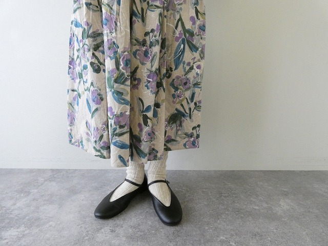 ina(イナ) 綿麻シーチングプリントタックスカートの商品画像8