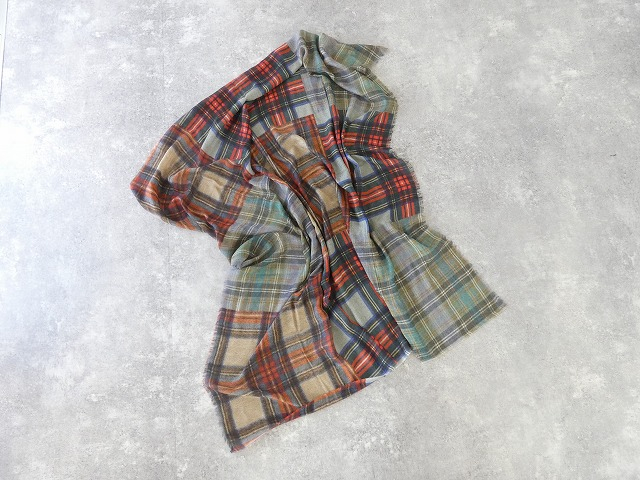 Glen Prince(グレンプリンス) ウール薄手チェックストールの商品画像3