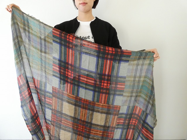 Glen Prince(グレンプリンス) ウール薄手チェックストールの商品画像4