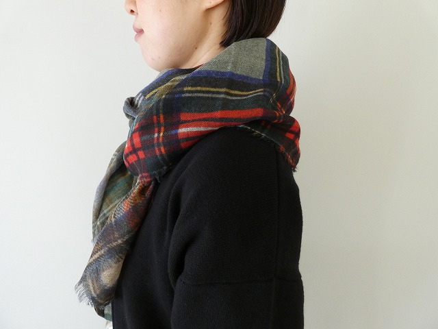 Glen Prince(グレンプリンス) ウール薄手チェックストールの商品画像6