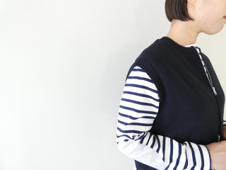 mao made(マオメイド) やわらかコットンミラノリブ風 異ゲージリブWジップベストの商品画像16