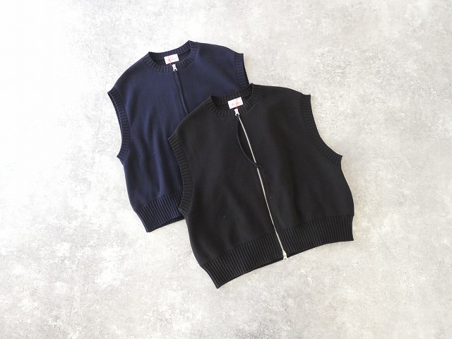 mao made(マオメイド) やわらかコットンミラノリブ風 異ゲージリブWジップベストの商品画像3