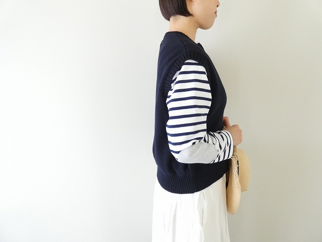 mao made(マオメイド) やわらかコットンミラノリブ風 異ゲージリブWジップベストの商品画像7