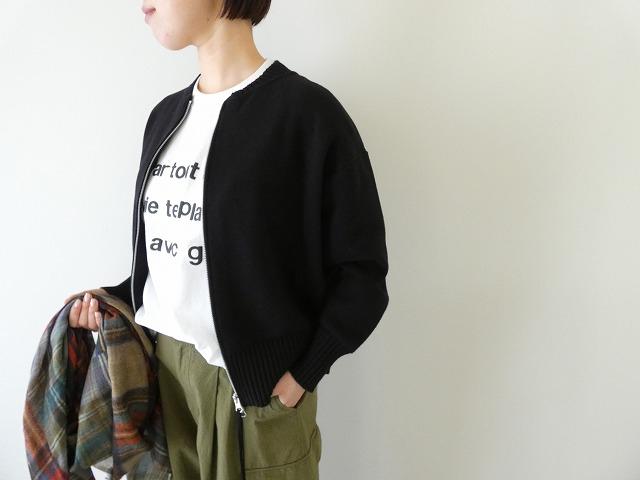 mao made(マオメイド) やわらかコットンミラノリブ風 異ゲージリプダブルジップブルゾンの商品画像2