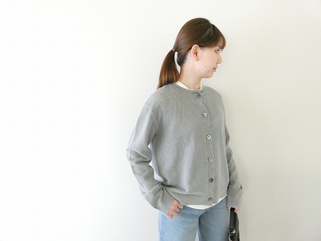 mizuiro ind(ミズイロインド) ストーンウォッシュメッシュクルーネックカーディガンの商品画像1