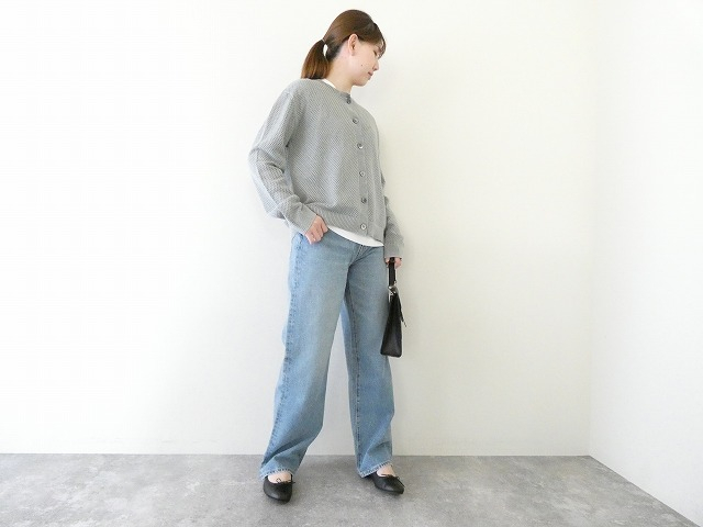 mizuiro ind(ミズイロインド) ストーンウォッシュメッシュクルーネックカーディガンの商品画像2