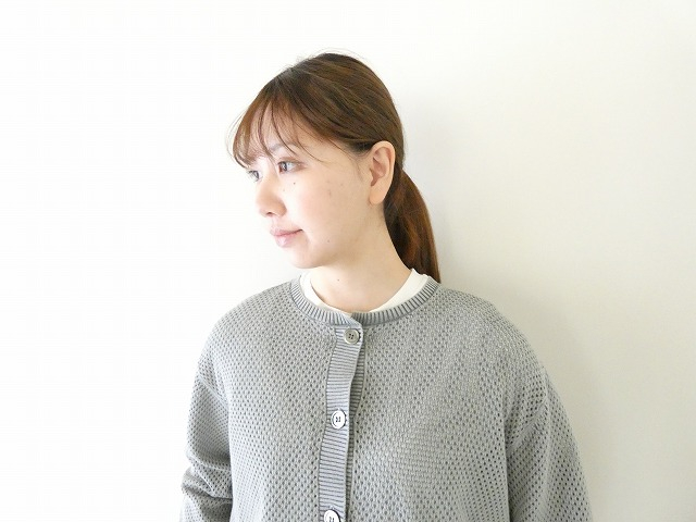 mizuiro ind(ミズイロインド) ストーンウォッシュメッシュクルーネックカーディガンの商品画像5