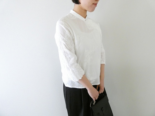 mizuiro ind(ミズイロインド) lace chinoiserie shirtの商品画像2