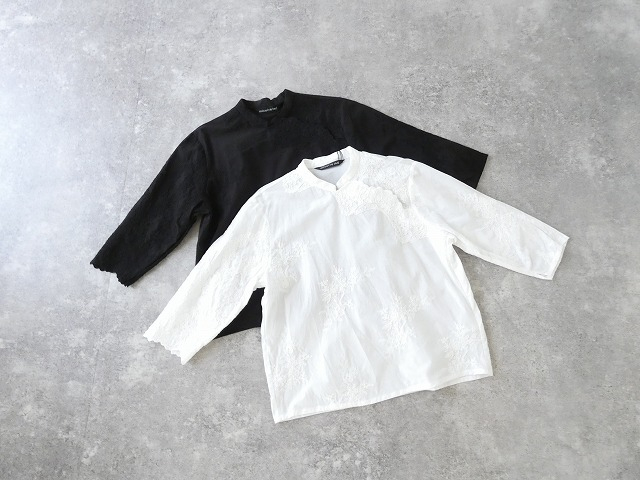 mizuiro ind(ミズイロインド) lace chinoiserie shirtの商品画像3