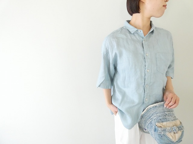 prit(プリット) 60/1フレンチリネン5分袖レギュラーカラーシャツの商品画像1