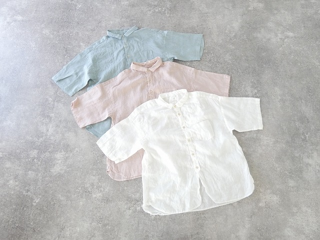 prit(プリット) 60/1フレンチリネン5分袖レギュラーカラーシャツの商品画像3