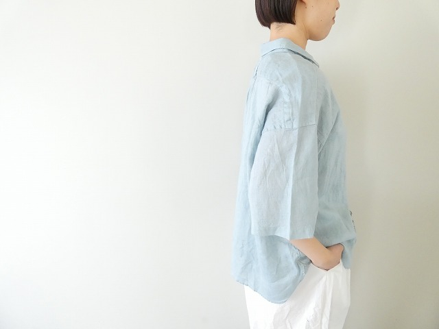 prit(プリット) 60/1フレンチリネン5分袖レギュラーカラーシャツの商品画像4