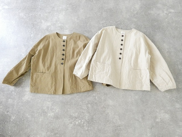 ina(イナ) 綿麻ベビーキャンバスクルーネック袖口タックジャケットの商品画像10