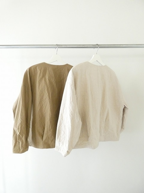 ina(イナ) 綿麻ベビーキャンバスクルーネック袖口タックジャケットの商品画像11