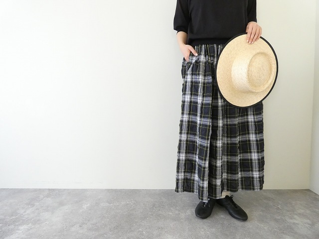 ina(イナ) サッカータータンチェック紐付き三段ゴムスカートの商品画像2