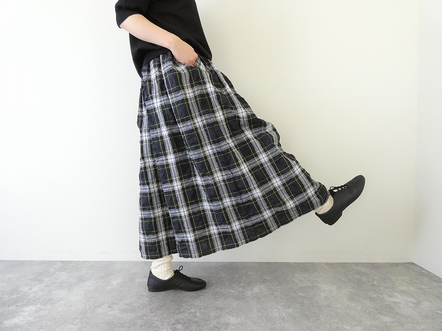 ina(イナ) サッカータータンチェック紐付き三段ゴムスカートの商品画像4