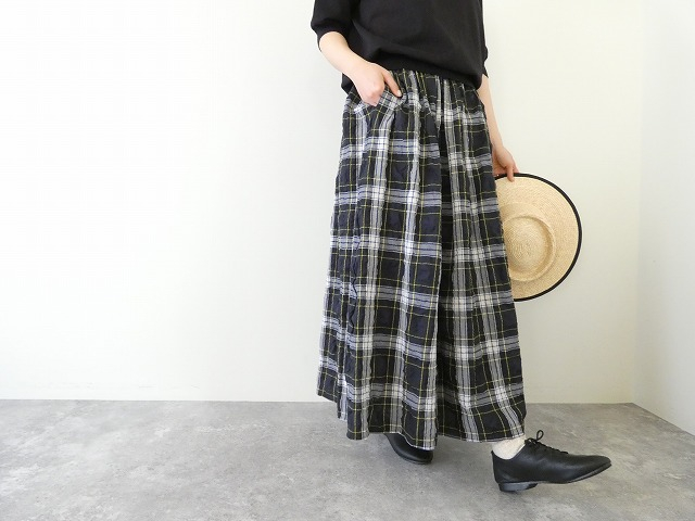 ina(イナ) サッカータータンチェック紐付き三段ゴムスカートの商品画像7