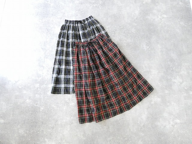ina(イナ) サッカータータンチェック紐付き三段ゴムスカートの商品画像9