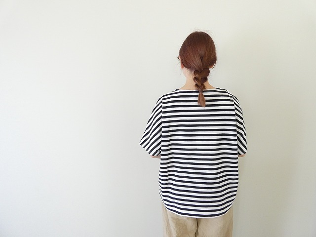 homspun(ホームスパン) 20/1ボーダー天竺半袖プルオーバーの商品画像4