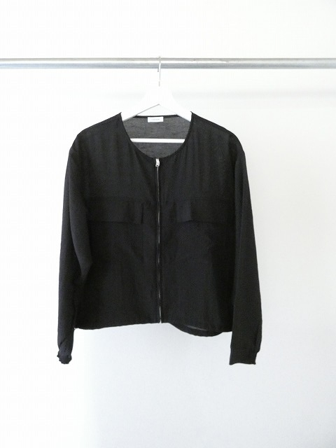 SOUFFLE シアーリネンブレンドナイロンノーカラーブルゾンの商品画像12