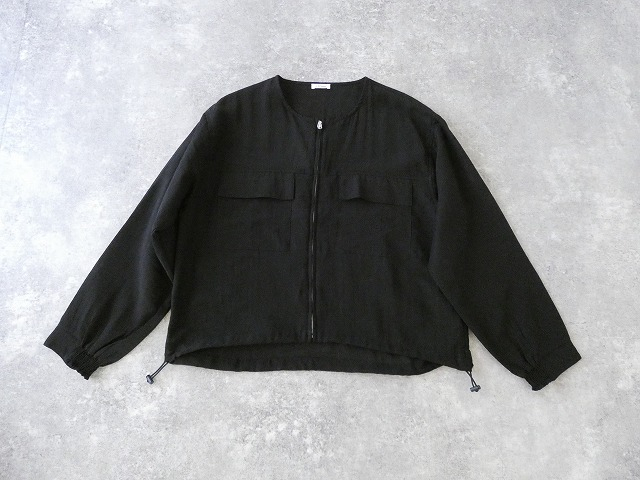 SOUFFLE シアーリネンブレンドナイロンノーカラーブルゾンの商品画像13