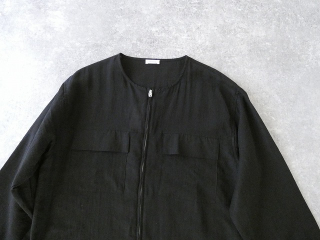 SOUFFLE シアーリネンブレンドナイロンノーカラーブルゾンの商品画像23