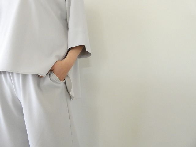 ma couleur(マ クルール) 杢調ストレッチツイルドロストワイドストレートパンツの商品画像4