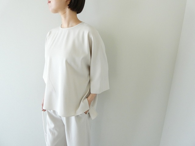 ma couleur(マ クルール) 杢調ストレッチツイルオーバーサイズ6分袖プルオーバーの商品画像2