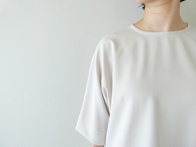 ma couleur(マ クルール) 杢調ストレッチツイルオーバーサイズ6分袖プルオーバーの商品画像5