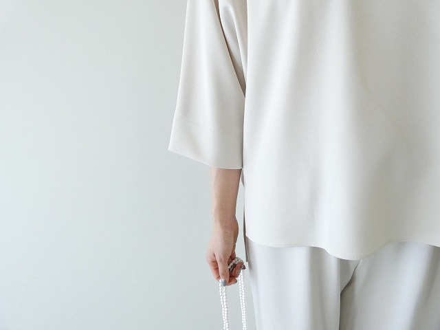 ma couleur(マ クルール) 杢調ストレッチツイルオーバーサイズ6分袖プルオーバーの商品画像6