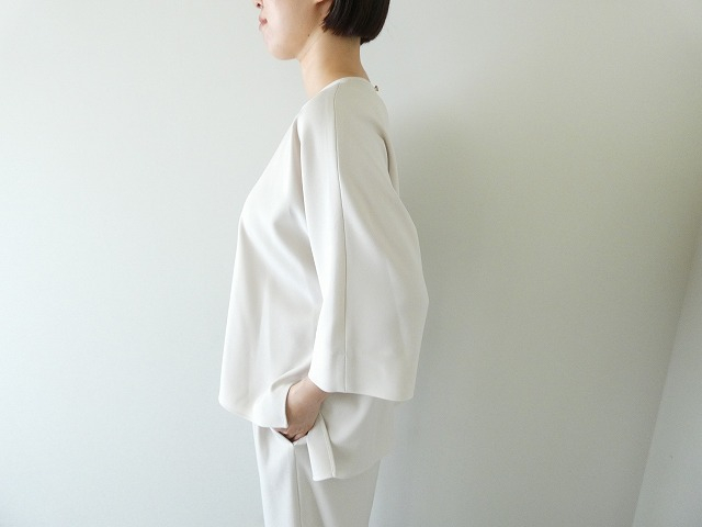 ma couleur(マ クルール) 杢調ストレッチツイルオーバーサイズ6分袖プルオーバーの商品画像9